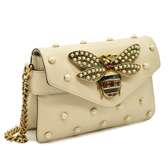 Gucci Nappa Pearl Studded Mini Queen Margaret Broadway - Picture 3 of 14